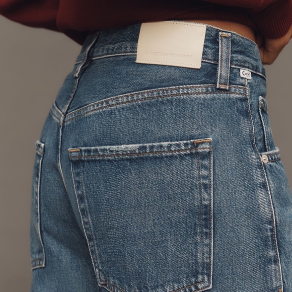 Citizen of Humanity Ayla High-Rise Crop Wide-Leg Denim Medium Blue Jeans Size 31 - Picture 4 of 12